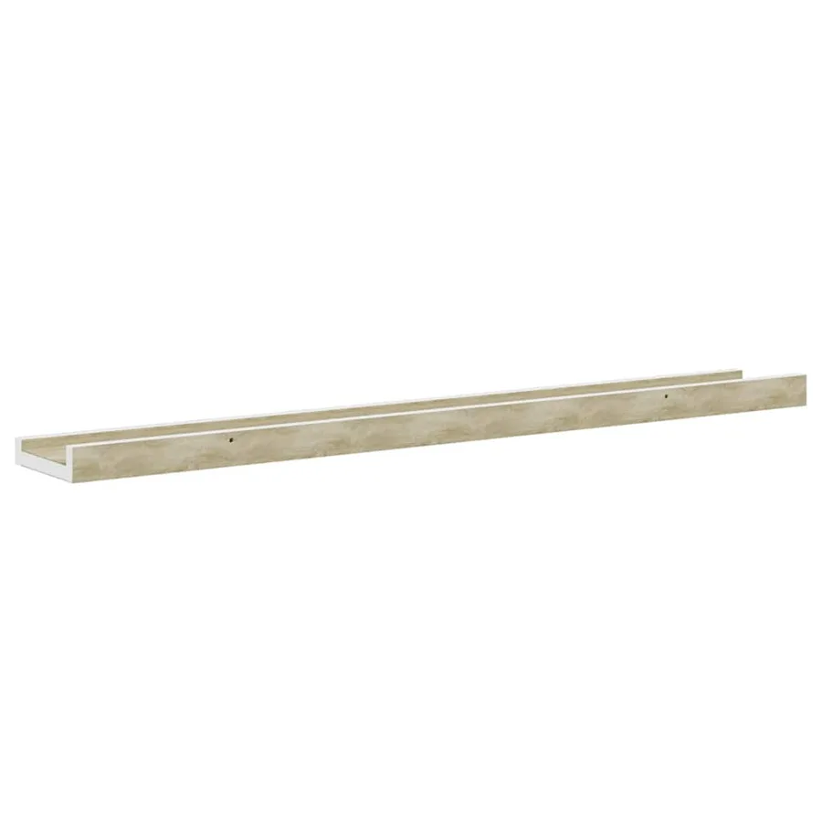Étagères murales 4 pcs blanc et chêne sonoma 80x9x3 cm - 8