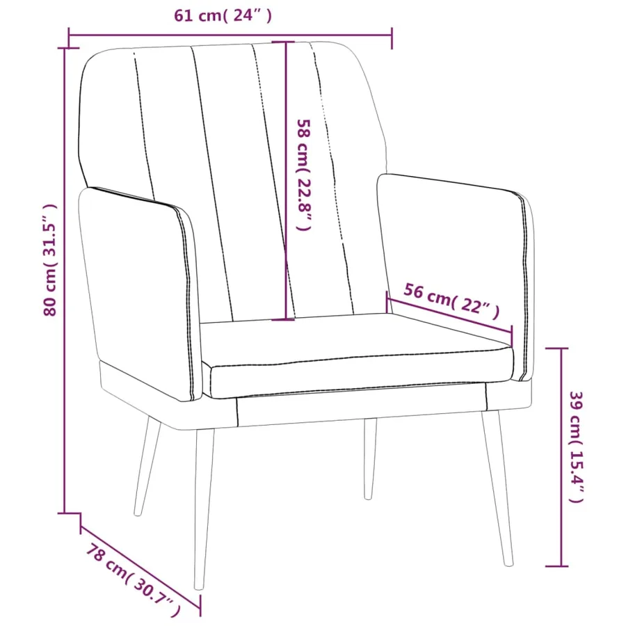 Fauteuil Gris 61x78x80 cm Similicuir - 8