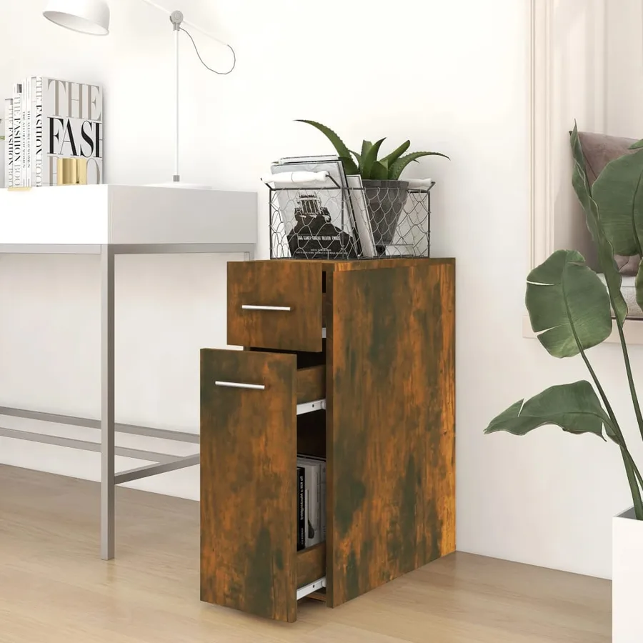Armoire d'apothicaire Chêne fumé 20x45,5x60cm Bois d'ingénierie - 3