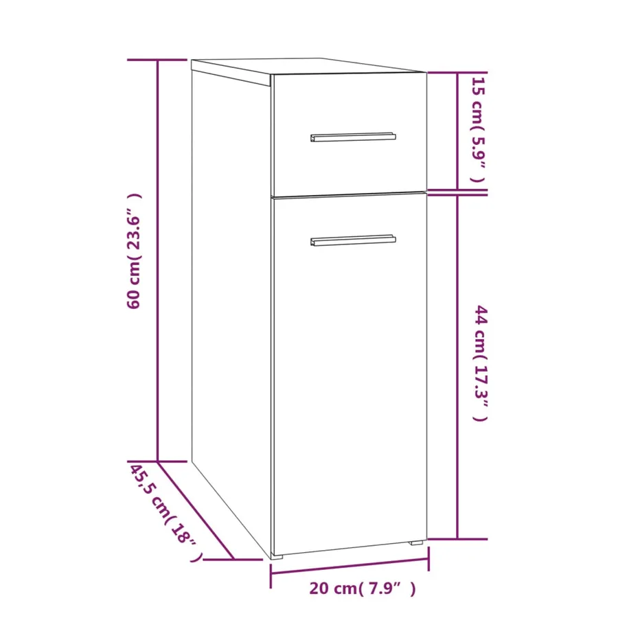 Armoire d'apothicaire Chêne fumé 20x45,5x60cm Bois d'ingénierie - 7