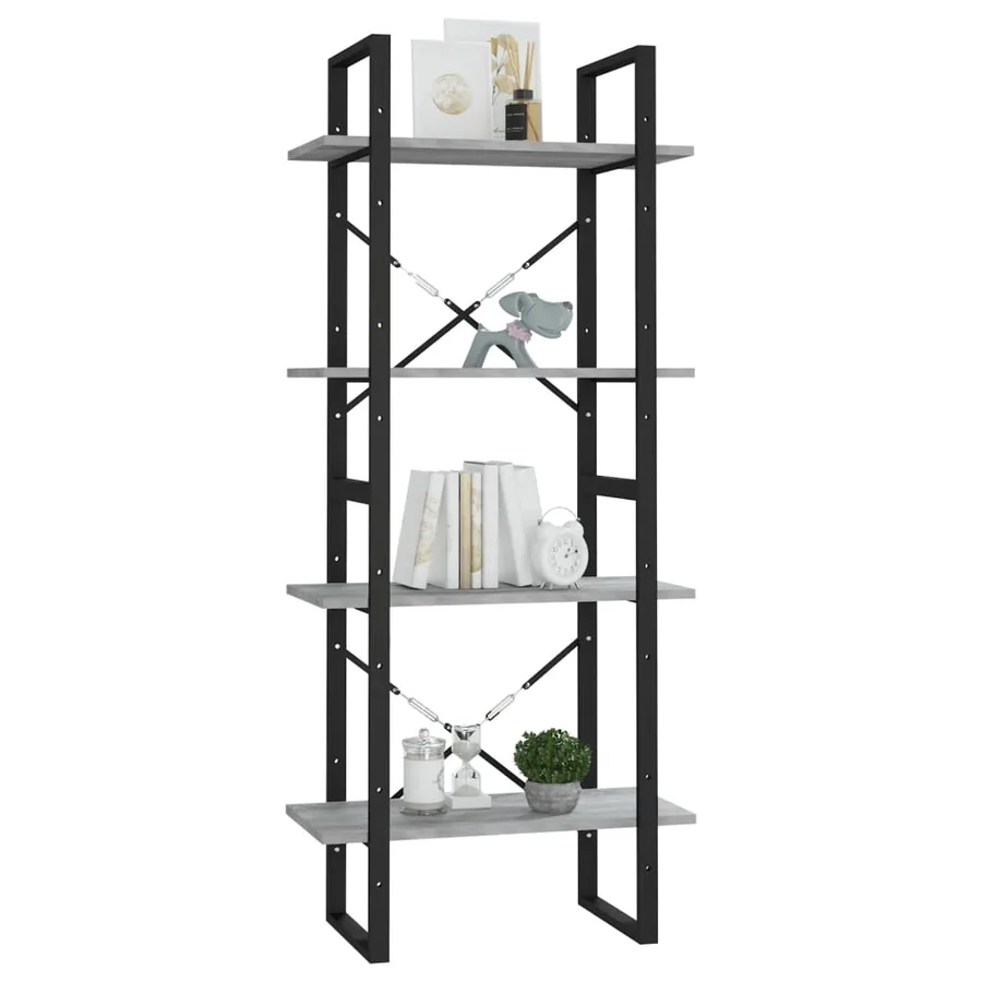 Bibliothèque 4 niveaux Sonoma gris 60x30x140 cm - 4