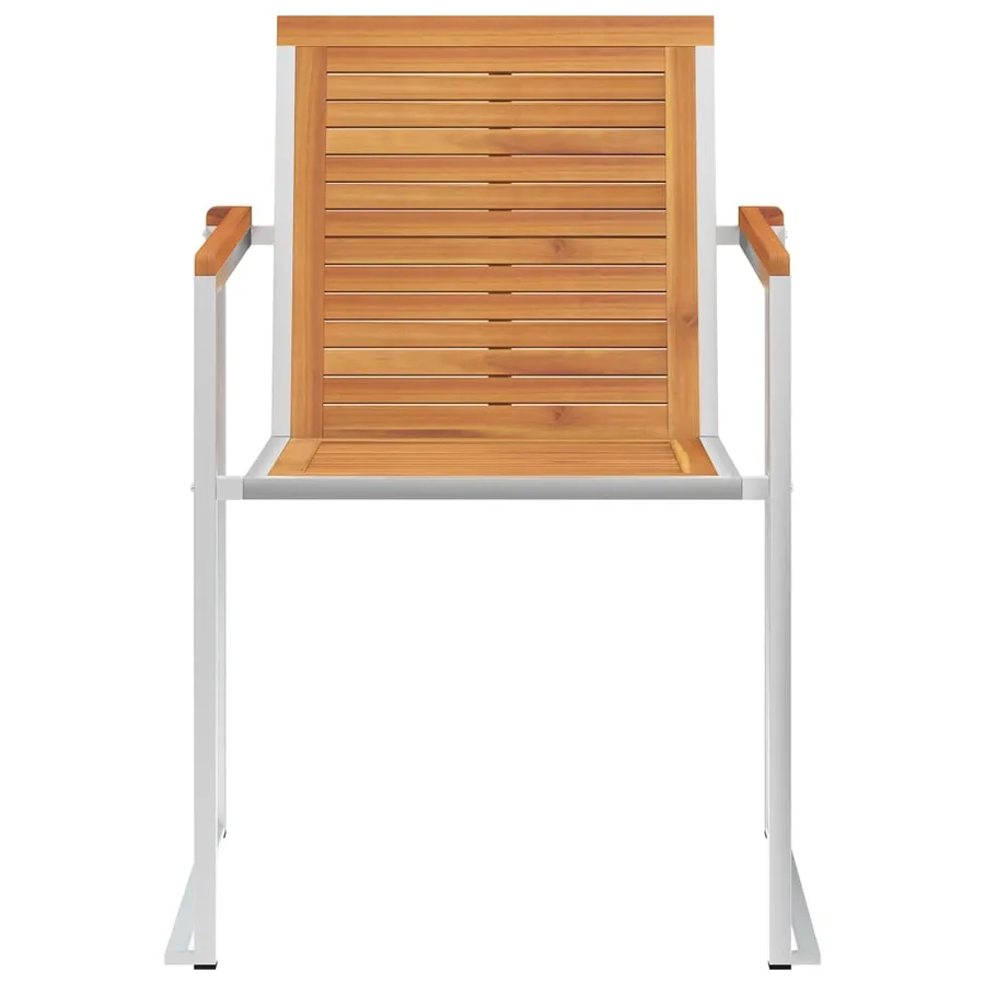 Chaises de jardin lot de 8 avec coussins Bois d'acacia solide - 5