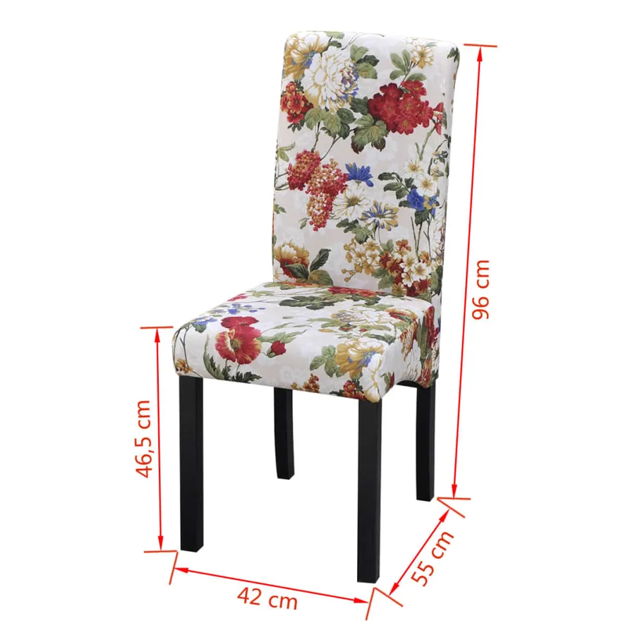 Chaises à manger lot de 6 multicolore tissu - 7