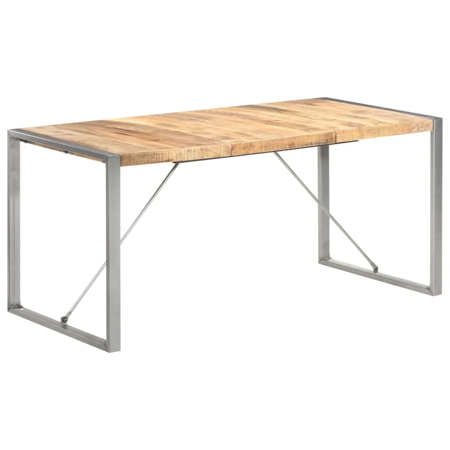 Table à manger 160x80x75 cm Bois de manguier massif brut