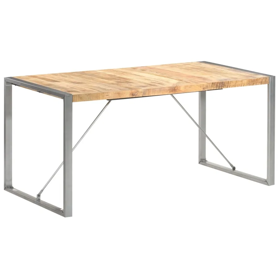 Table à manger 160x80x75 cm Bois de manguier massif brut - 10