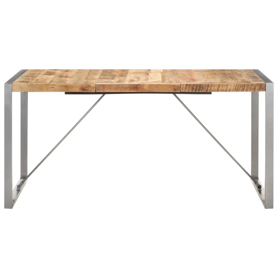 Table à manger 160x80x75 cm Bois de manguier massif brut - 2