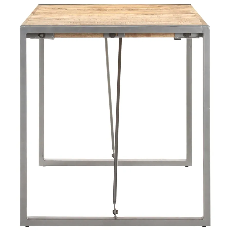 Table à manger 160x80x75 cm Bois de manguier massif brut - 3