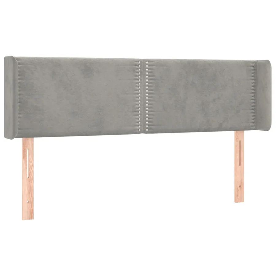 Tête de lit avec oreilles Gris clair 147x16x78/88 cm Velours - 2