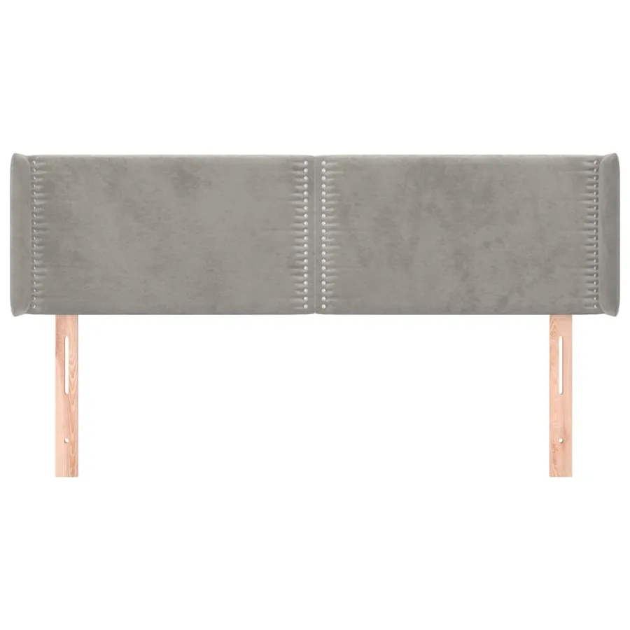 Tête de lit avec oreilles Gris clair 147x16x78/88 cm Velours - 3