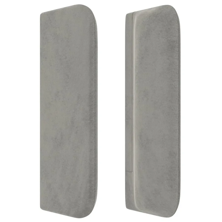 Tête de lit avec oreilles Gris clair 147x16x78/88 cm Velours - 4