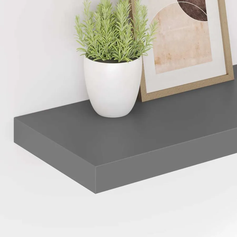 Étagère murale flottante 4 pcs Gris brillant 60x23,5x3,8 cm MDF - 4