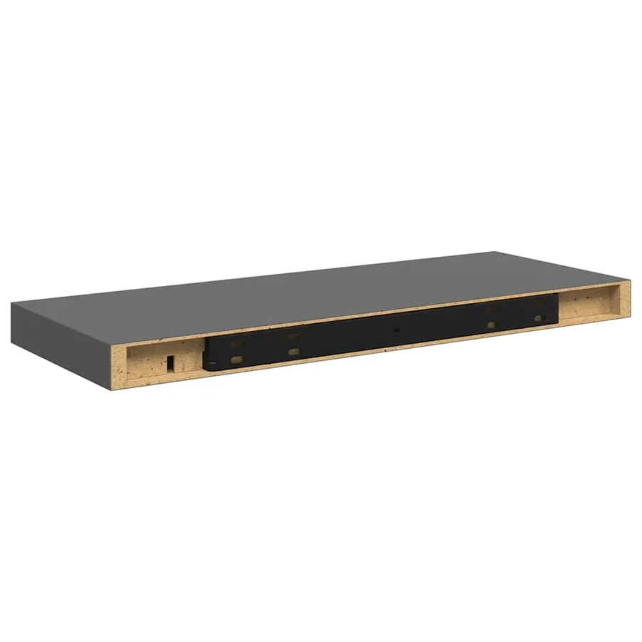 Étagère murale flottante 4 pcs Gris brillant 60x23,5x3,8 cm MDF - 9