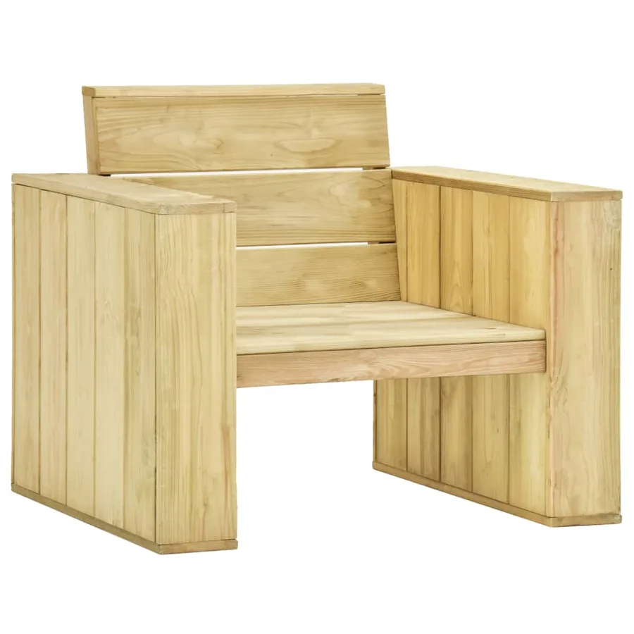 Chaise de jardin avec coussins vert vif Bois de pin imprégné - 2