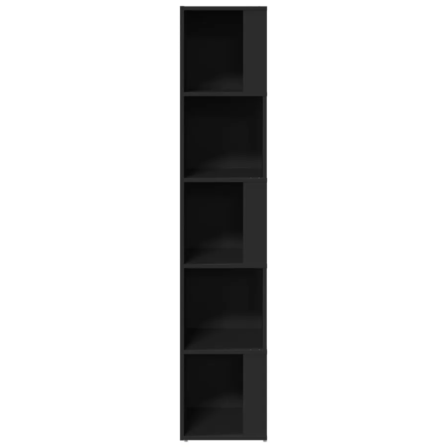 Armoire d'angle Noir 33x33x164,5 cm Bois d'ingénierie - 5