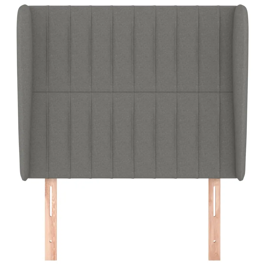 Tête de lit avec oreilles Gris foncé 103x23x118/128 cm Tissu - 3