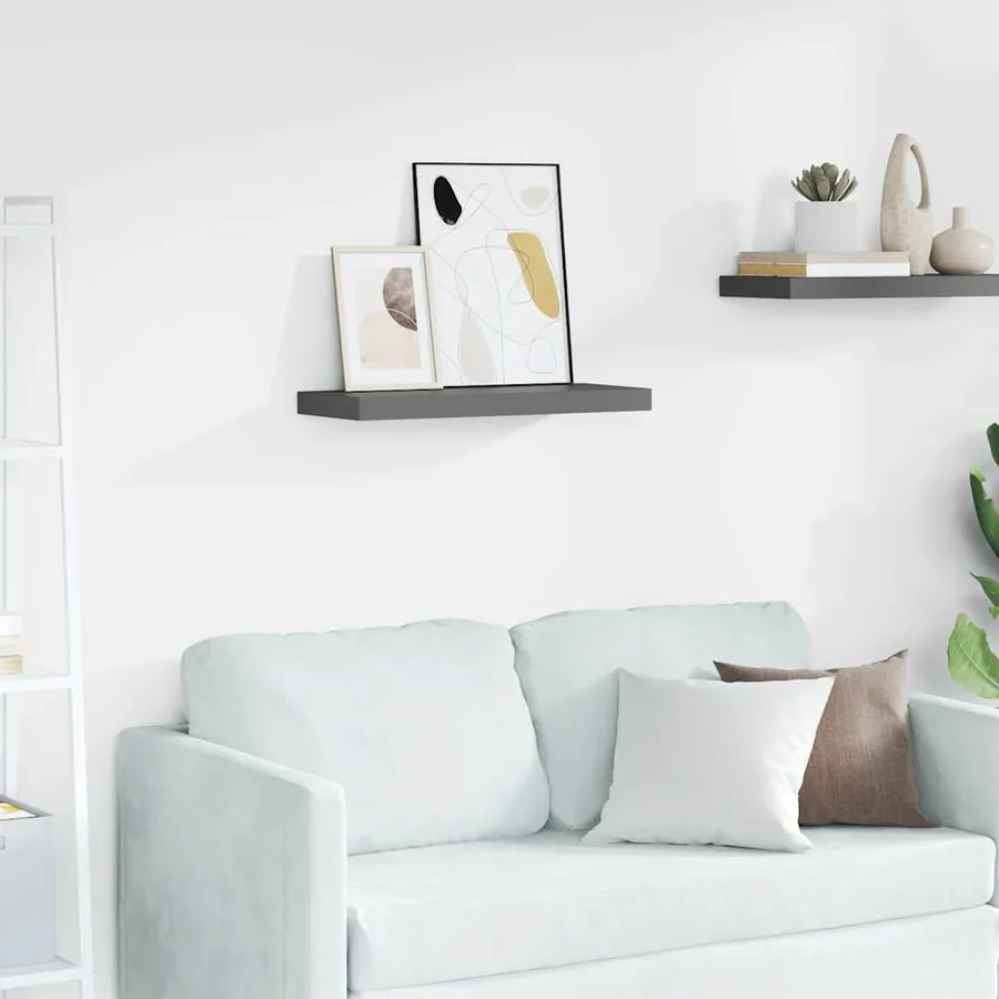 Étagère murale flottante Gris brillant 60x23,5x3,8 cm MDF
