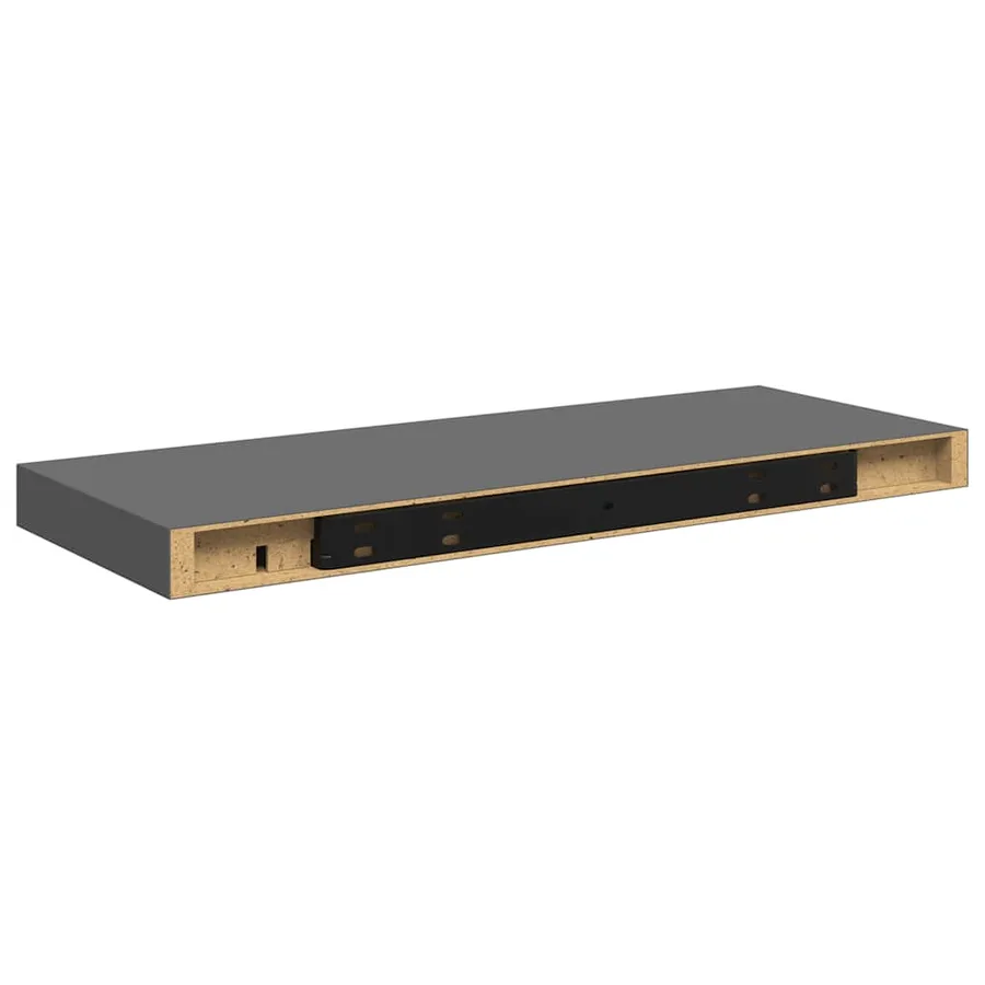 Étagère murale flottante Gris brillant 60x23,5x3,8 cm MDF - 8