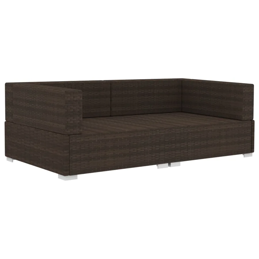 Chaises d'angles lot de 2 avec coussins Résine tressée Marron - 3