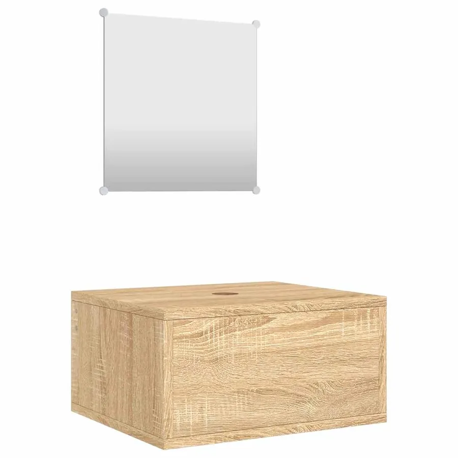 Ensemble de meubles salle de bain 2 pcs chêne bois d'ingénierie - 2
