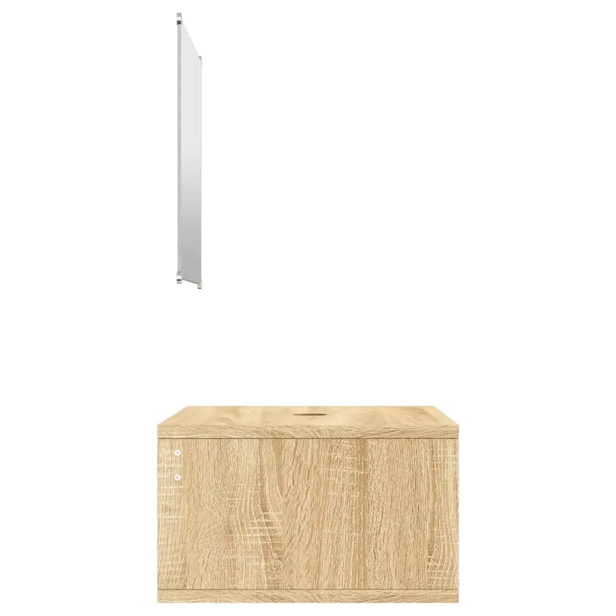 Ensemble de meubles salle de bain 2 pcs chêne bois d'ingénierie - 5