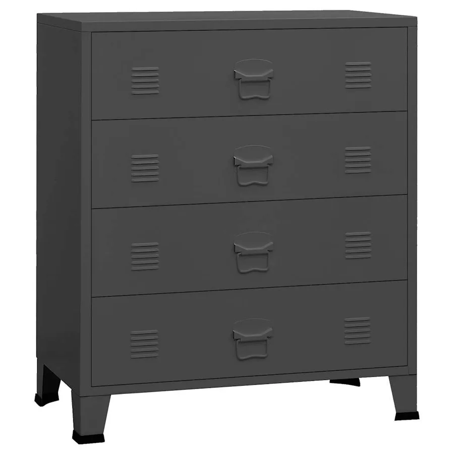Armoire à tiroirs industrielle Anthracite 78x40x93 cm Métal - 2