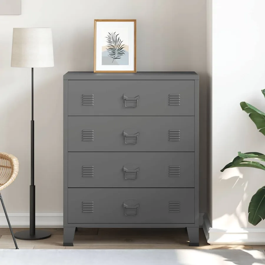 Armoire à tiroirs industrielle Anthracite 78x40x93 cm Métal - 3