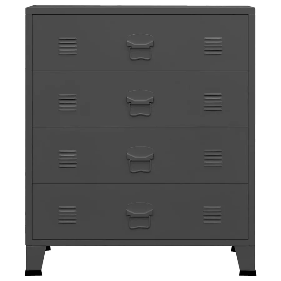 Armoire à tiroirs industrielle Anthracite 78x40x93 cm Métal - 4