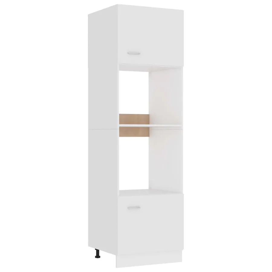 Meuble micro-ondes "Lyon" Blanc 60 x 57 x 207 cm Bois d'ingénierie