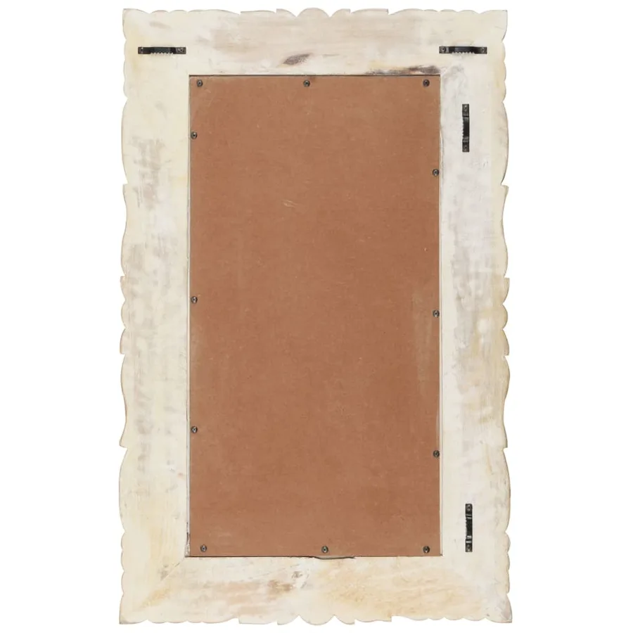 Miroir Blanc 80x50 cm Bois de manguier massif - 3