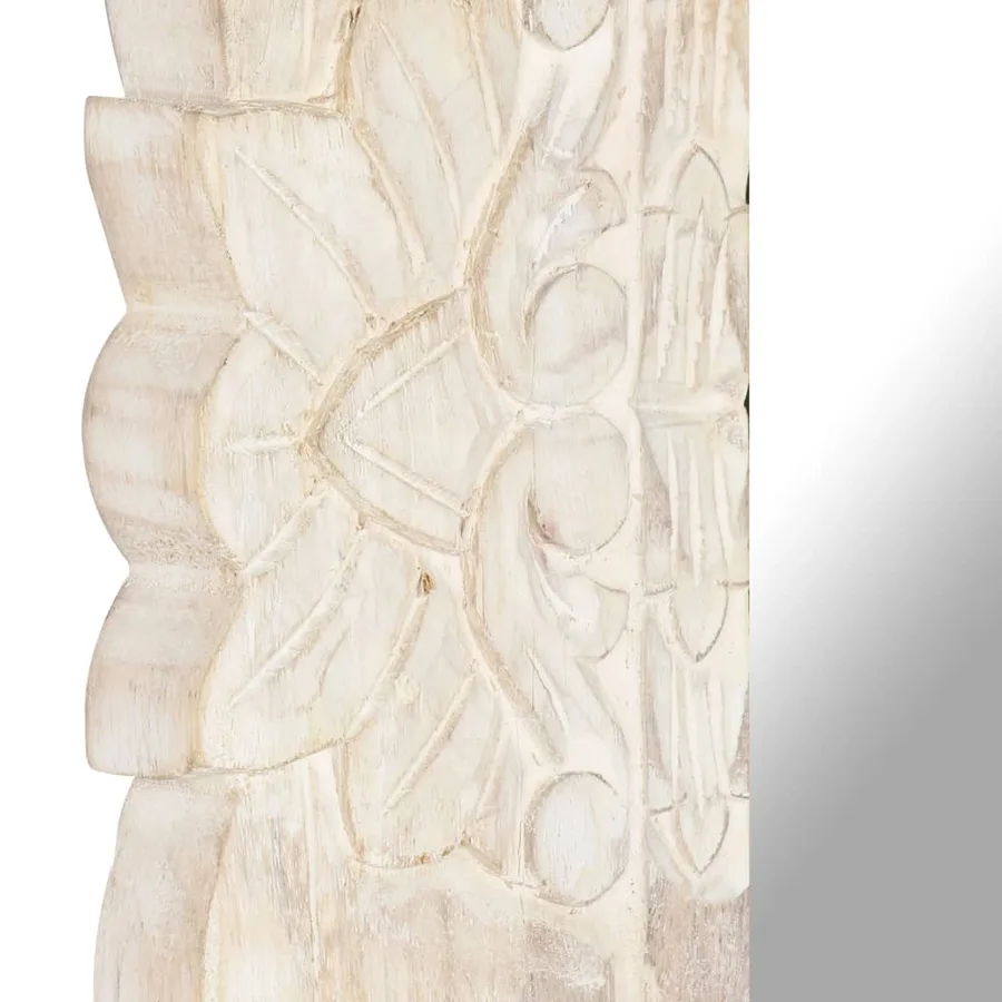 Miroir Blanc 80x50 cm Bois de manguier massif - 5