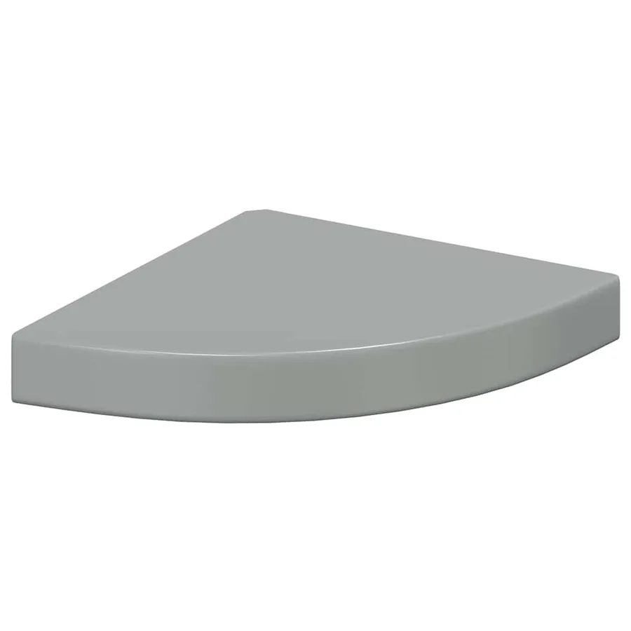 Étagères d'angle flottantes 4 pcs gris brillant 25x25x3,8cm MDF - 5