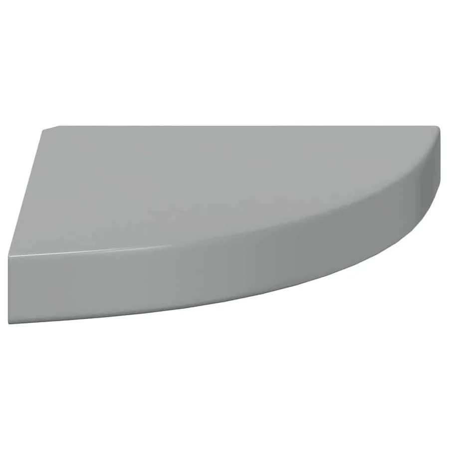 Étagères d'angle flottantes 4 pcs gris brillant 25x25x3,8cm MDF - 7