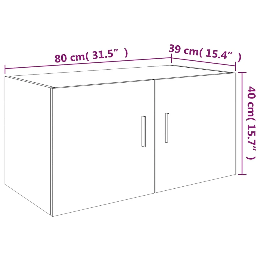 Armoire murale Sonoma gris 80x39x40 cm Bois d'ingénierie - 8