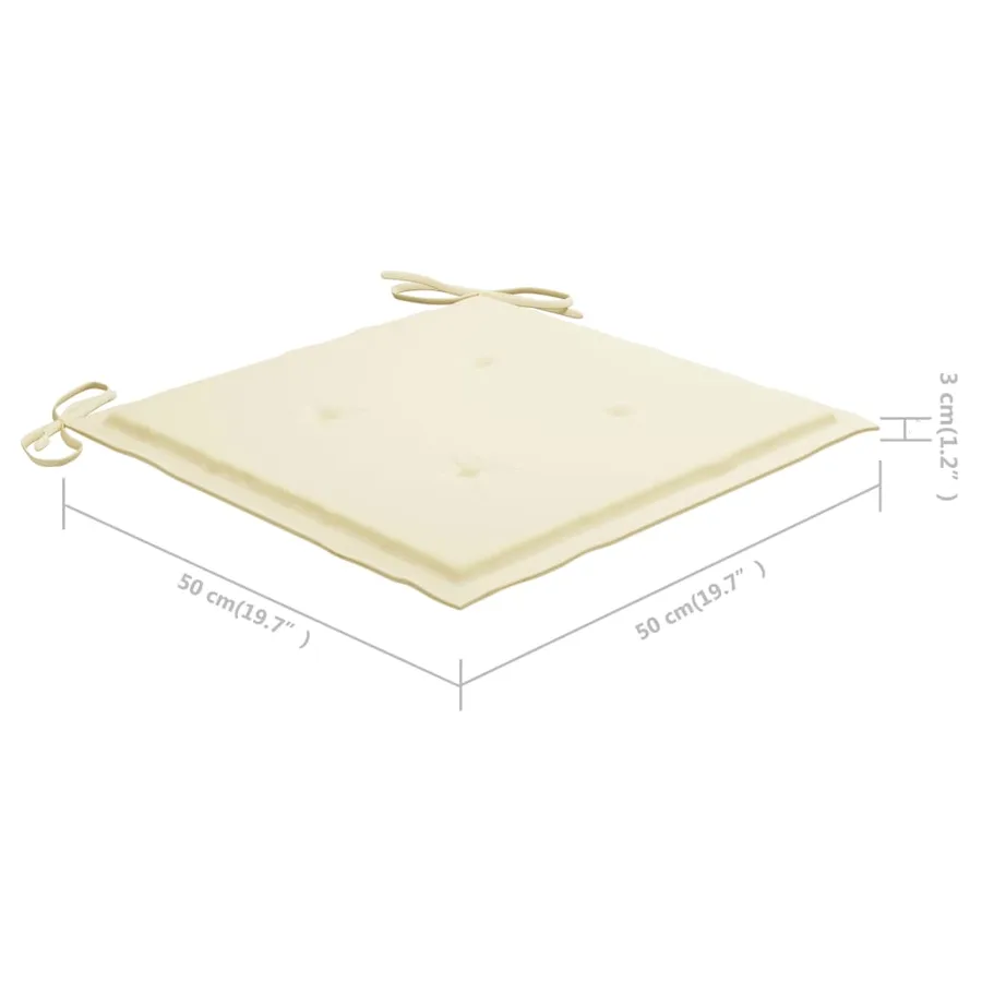 Chaises de jardin empilables avec coussins lot de 4 Teck solide - 10