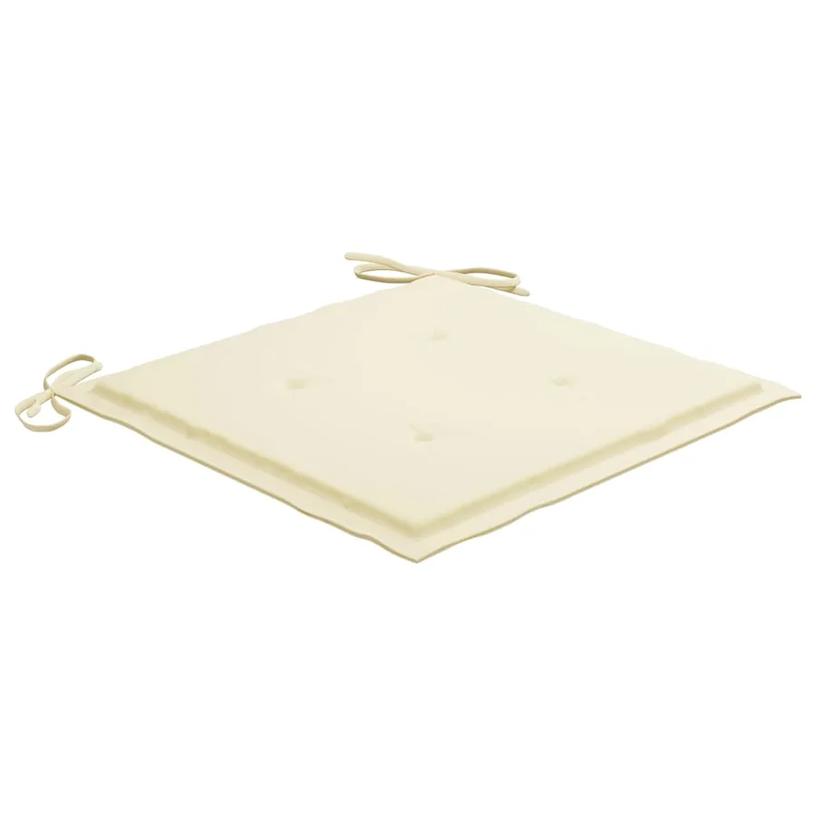 Chaises de jardin empilables avec coussins lot de 4 Teck solide - 13