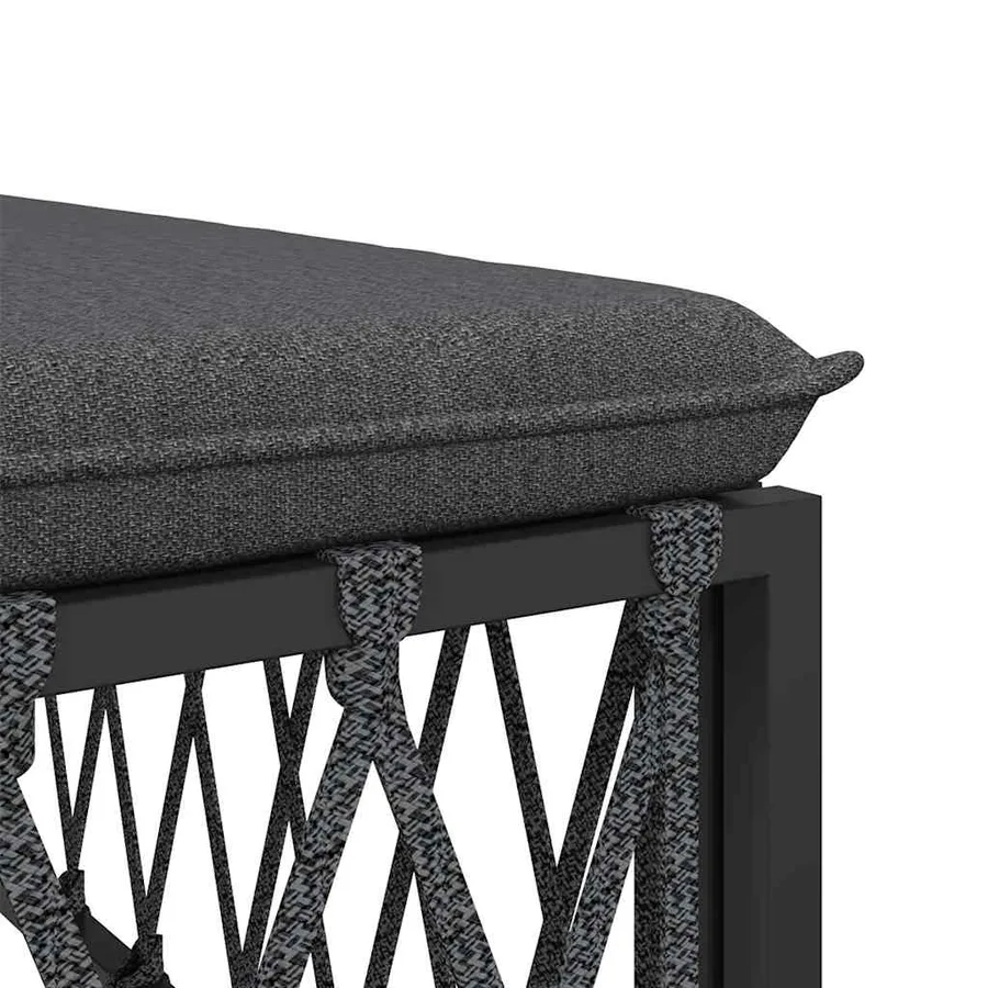 Canapé central de jardin avec coussins anthracite tissu tissé - 5