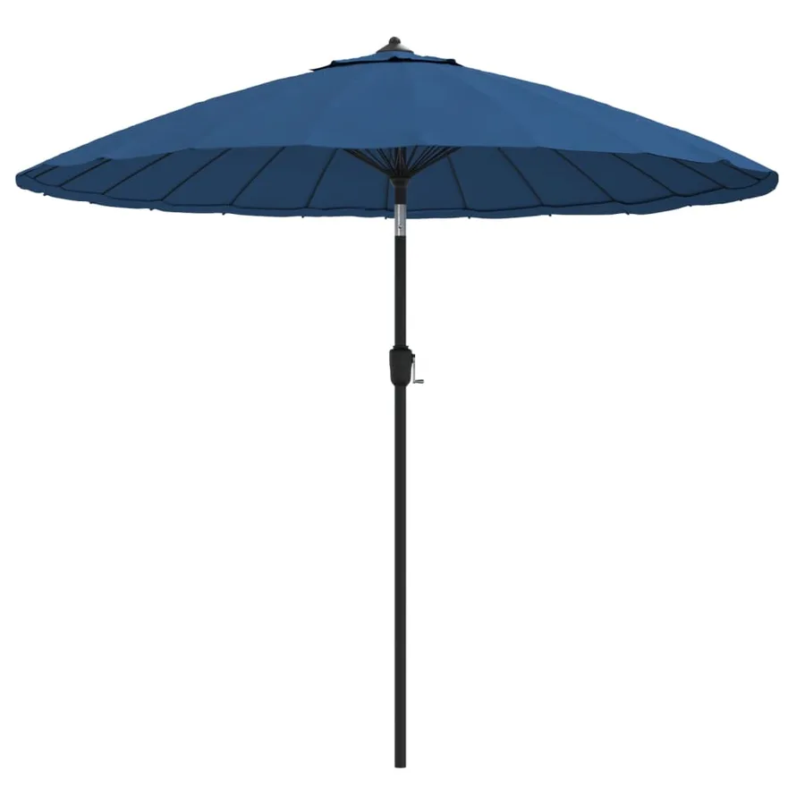 Parasol d'extérieur avec mât en aluminium 500 cm bleu azuré - 2