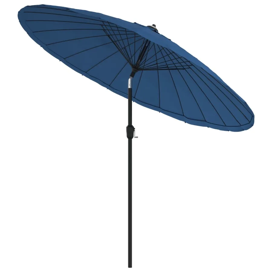 Parasol d'extérieur avec mât en aluminium 500 cm bleu azuré - 3