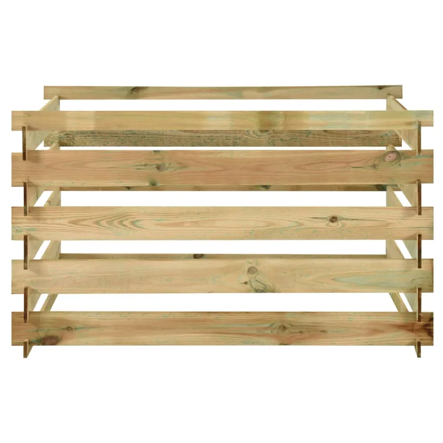 Composteur de jardin à lattes 120x120x70cm Bois de pin imprégné - 3
