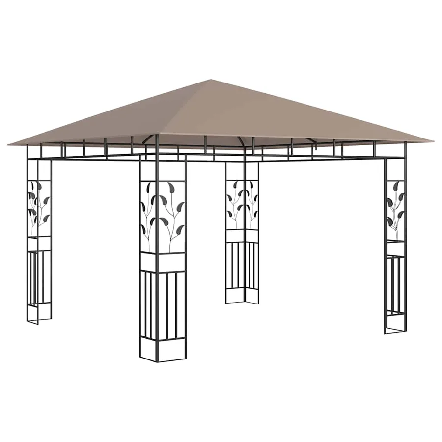 Belvédère avec moustiquaire 3x3x2,73 m Taupe 180 g/m² - 2
