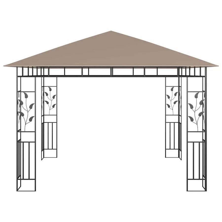 Belvédère avec moustiquaire 3x3x2,73 m Taupe 180 g/m² - 3