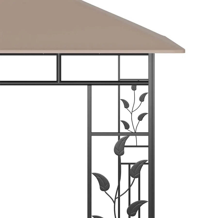 Belvédère avec moustiquaire 3x3x2,73 m Taupe 180 g/m² - 4