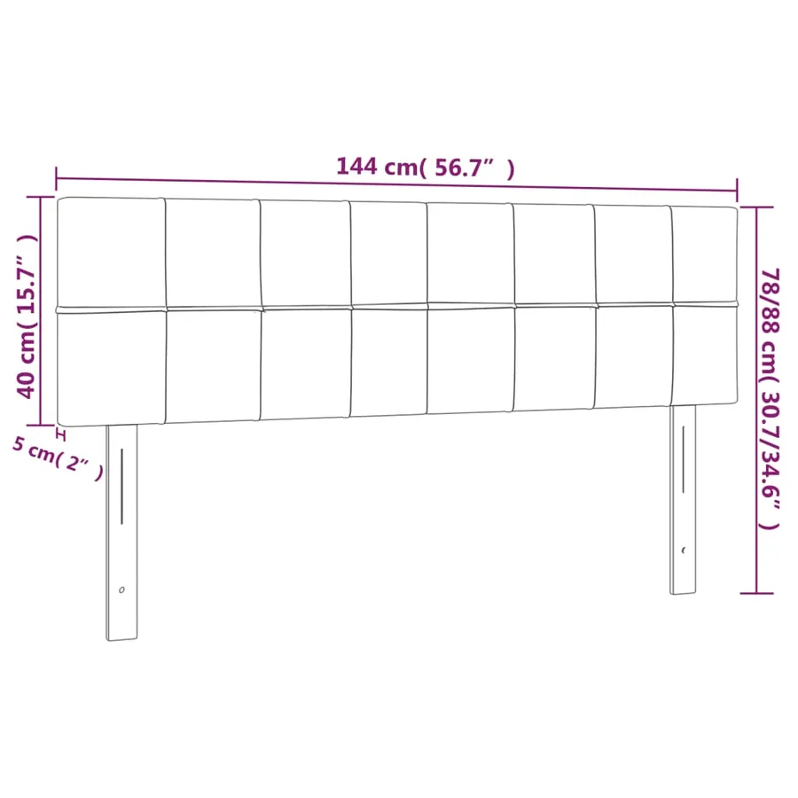 Têtes de lit Gris foncé 144x5x78/88 cm Velours - 8