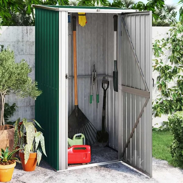 Abri de jardin vert 118,5 x 97 x 209,5 cm Acier galvanisé