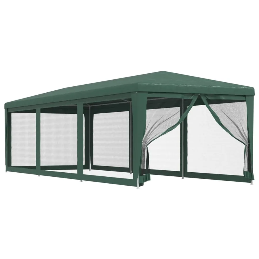 Tente de fête avec 8 parois latérales en maille Vert 3x9 m PEHD - 2