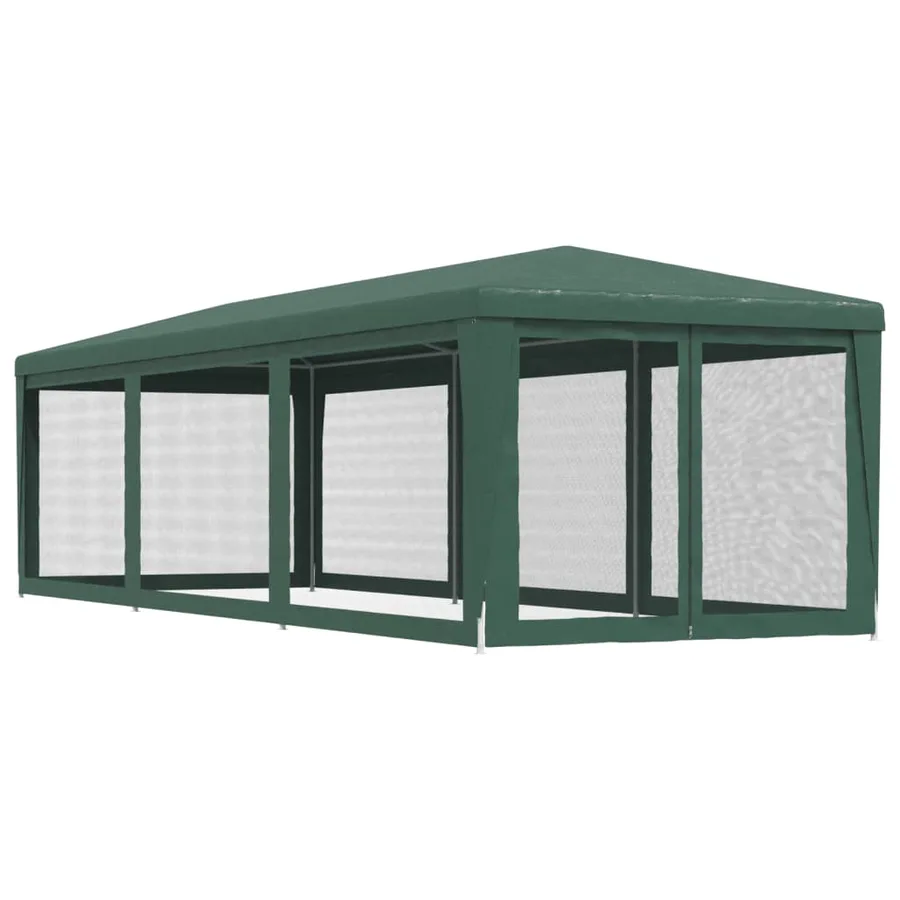 Tente de fête avec 8 parois latérales en maille Vert 3x9 m PEHD - 5