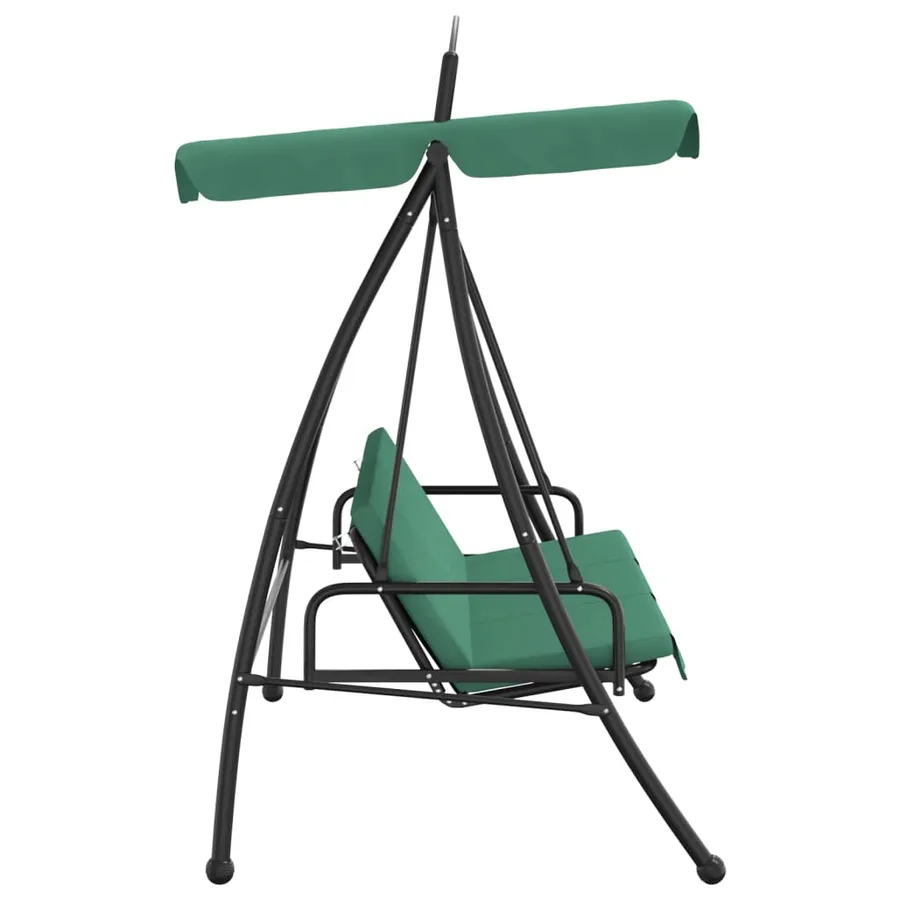 Balancelle de jardin avec auvent vert 198 cm tissu et acier - 4