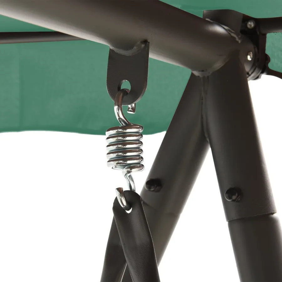 Balancelle de jardin avec auvent vert 198 cm tissu et acier - 7