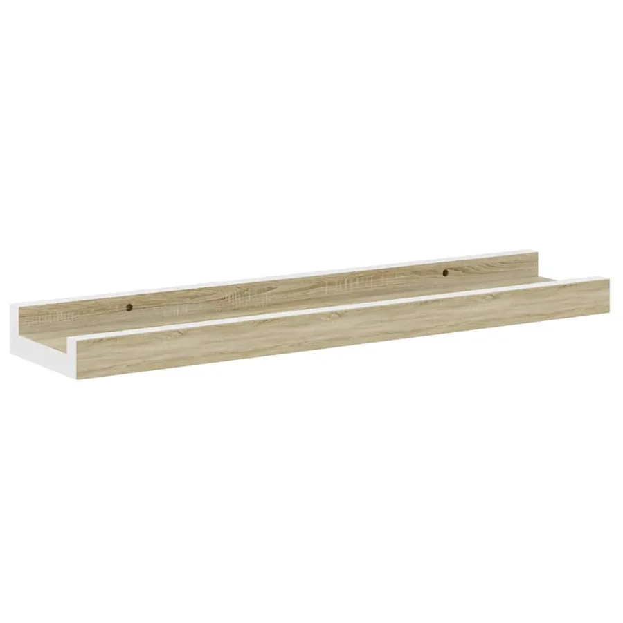 Étagères murales 2 pcs blanc et chêne sonoma 40x9x3 cm - 5