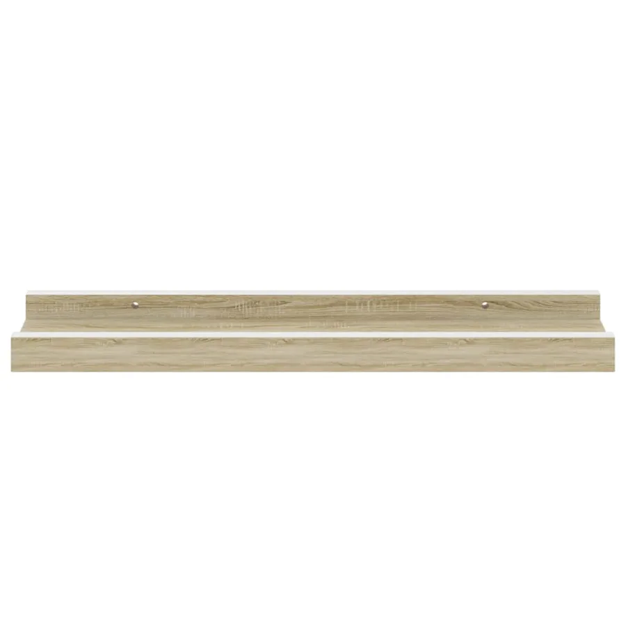 Étagères murales 2 pcs blanc et chêne sonoma 40x9x3 cm - 6